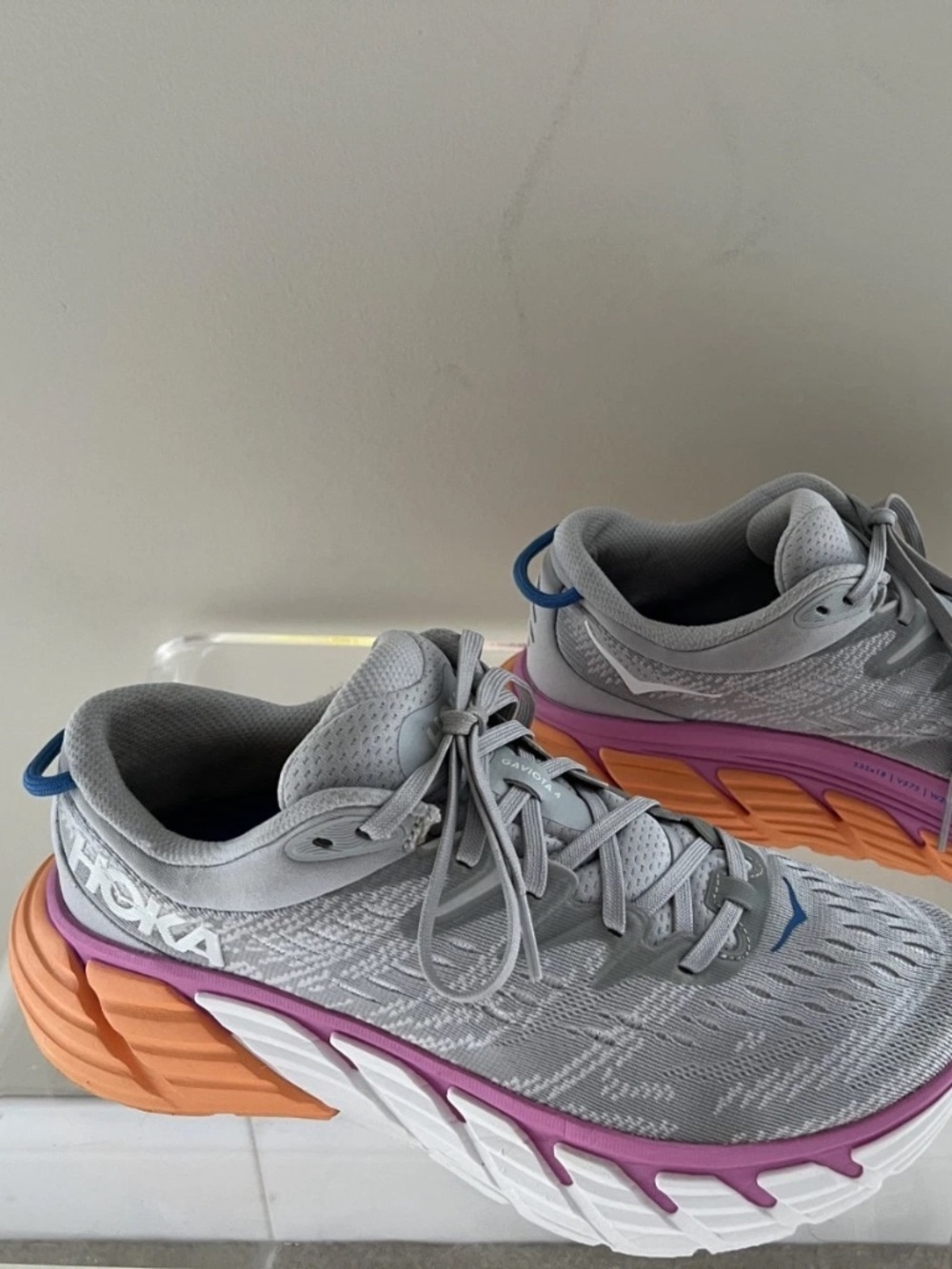 Hoka One Giviot 4 Womens Size 8B Shoes Gray Pink Running GYm Comfort Shoes